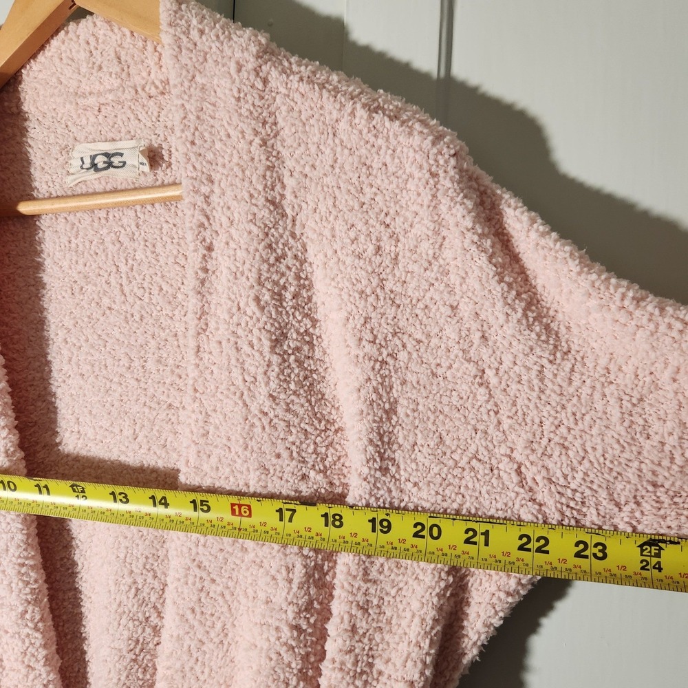 UGG Lenny Robe XS Pink Popcorn Knit Belted Pockets Long - Picture 5 of 7